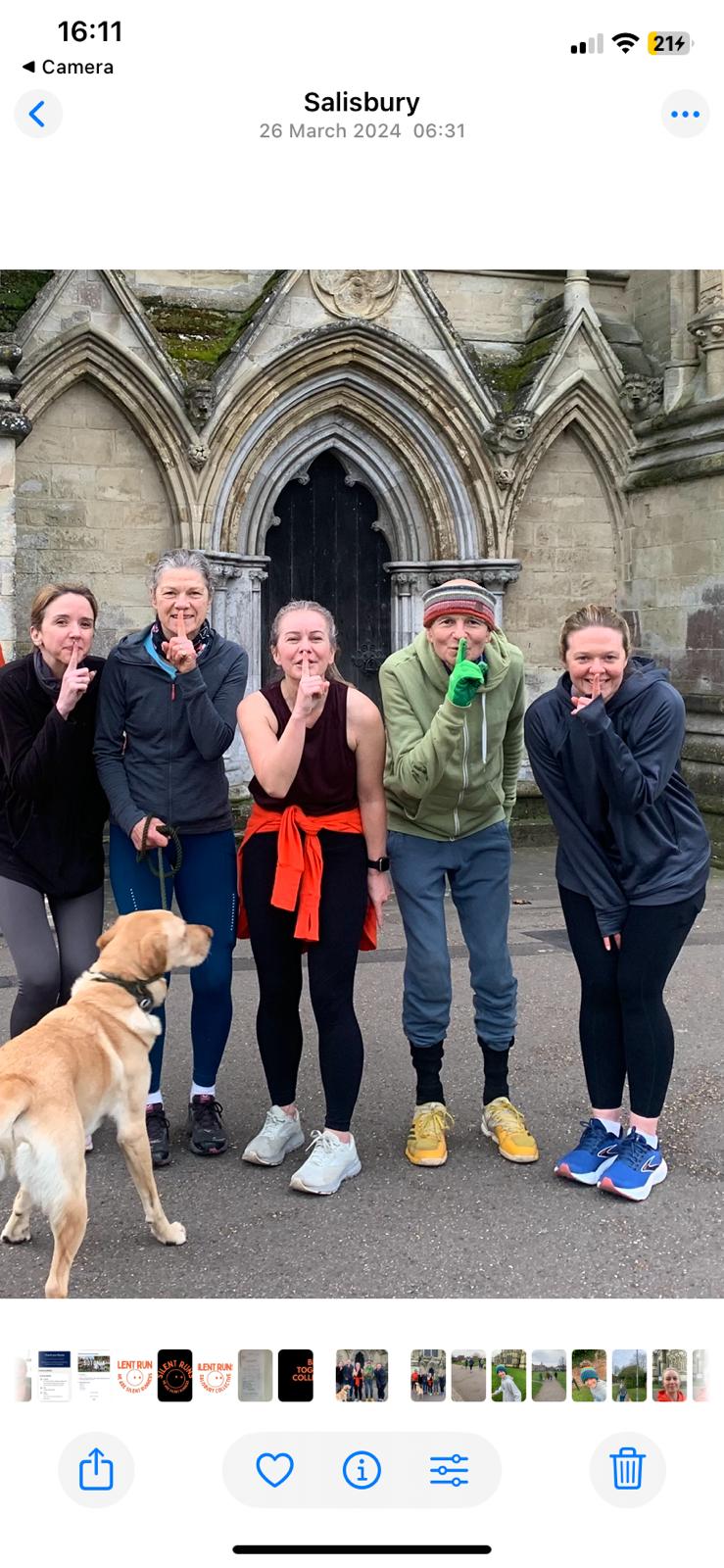 A group of runners lined up together before a social run in Salisbury
